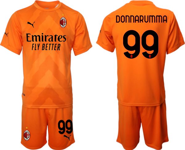 DONNARUMMA #99 AC Milan Målvaktströja Herr 2023 Fotbollströja Kortärmad + Korta byxor fotbollströjor för män