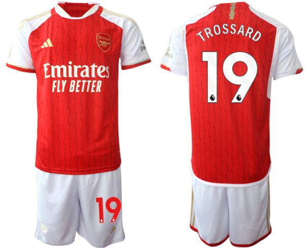 Billiga Fotbollströjor Herr Arsenal Hemmatröja 2023-24 Röd Vit fotbollströja set Leandro Trossard 19