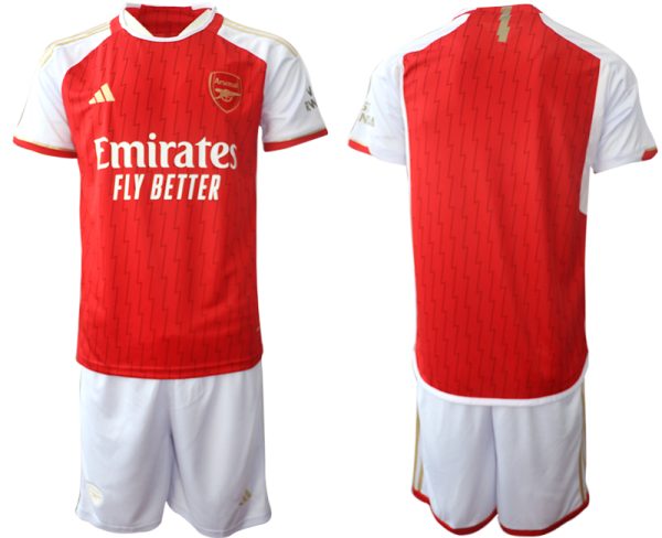 Fotbollströjor Billigt Arsenal Hemma tröja 2023-24 Röd Vit fotbollströja set för män