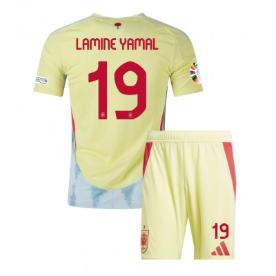 Bästa pris på Spanien Bortatröja EM 2024 Fotbollströjor barn billigt Lamine Yamal 19