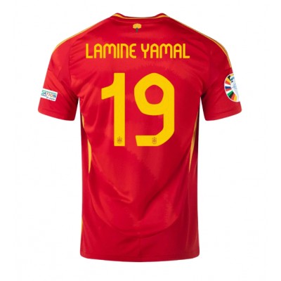 Billiga Fotbollströjor Spanien Hemmatröja EM 2024 röd Kortärmad Lamine Yamal 19