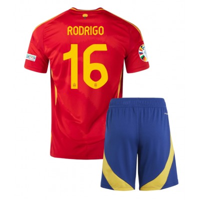 Fotbollströja Barn Spanien Hemmatröja EM 2024 Rodri Hernandez 16