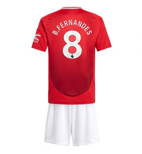 Billiga fotbollströjor Manchester United Hemmatröja 2024-25 tröja set Bruno Fernandes 8