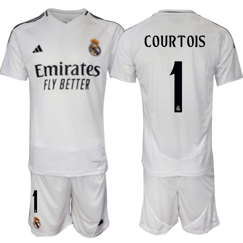 Billiga Fotbollströjor Real Madrid Hemmatröja 2024/25 tröja set Thibaut Courtois 1