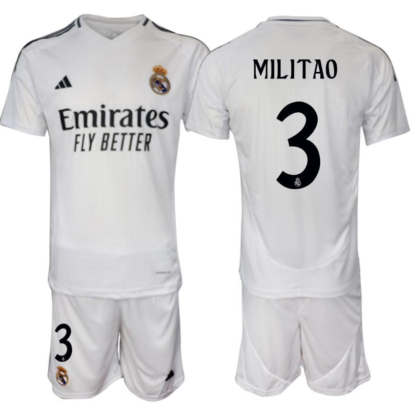 Real Madrid Hemmatröja 2024/25 Kortärmad shorts Eder Militao 3