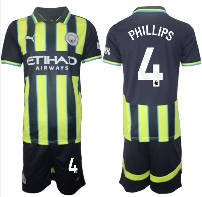 Herr Manchester City Matchtröja Borta 2024-2025 fotbollströja set Kalvin Phillips 4