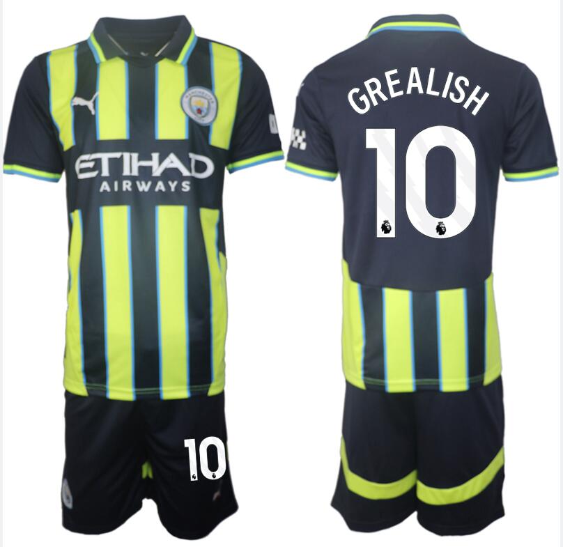 Manchester City Matchtröja Borta 2024-2025 Fotbollströjor Custom Jack Grealish 10