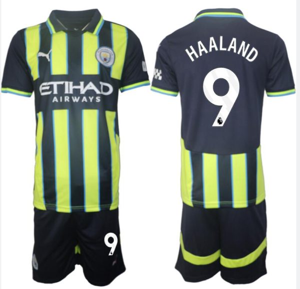 Manchester City Matchtröja Borta 2024-2025 T Shirt Erling Haaland 9