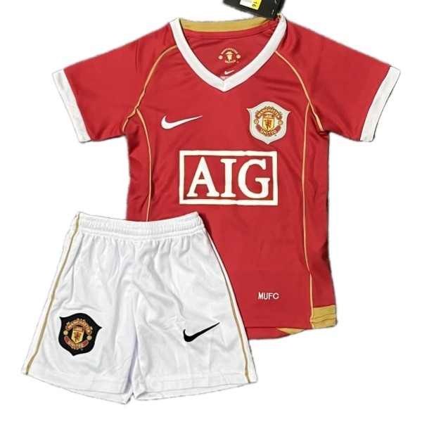 Barn Manchester United Hemmatröja Retro 2006-2007 Kortärmad (+ Korta byxor)