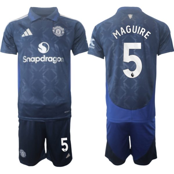 Beställa Fotbollströjor Manchester United Bortatröja 2024/25 Kortärmad (+ Korta byxor) Harry Maguire 5