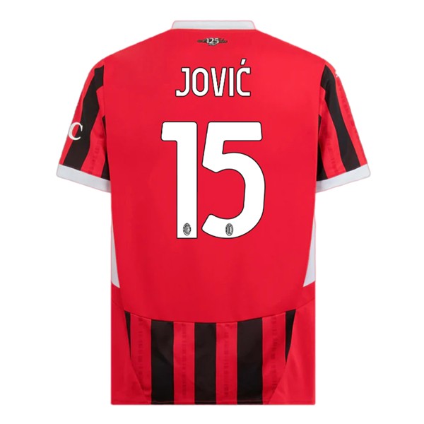 Billiga Fotbollströjor AC Milan Hemmatröja 2024/25 Luka Jović 15 Kortärmad