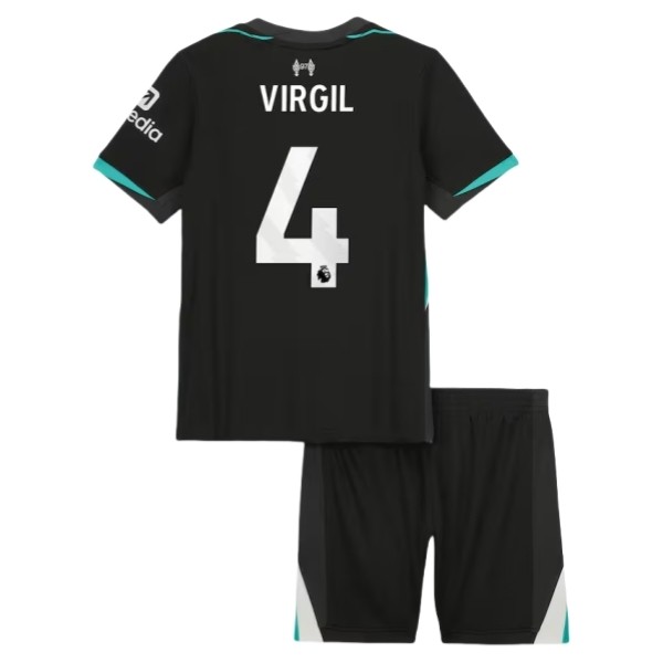 Billiga Fotbollströjor Barn Liverpool Bortatröja 2024/25 Kortärmad shorts Virgil van Dijk 4