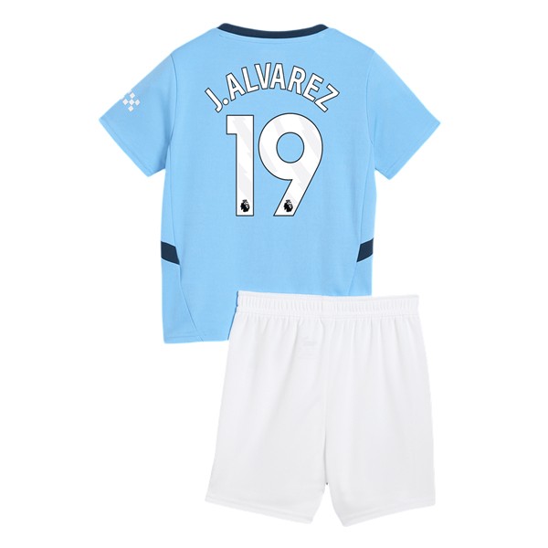 Billiga Fotbollströjor Barn Manchester City Hemmatröja 2024/25 tröja set Julian Alvarez 19