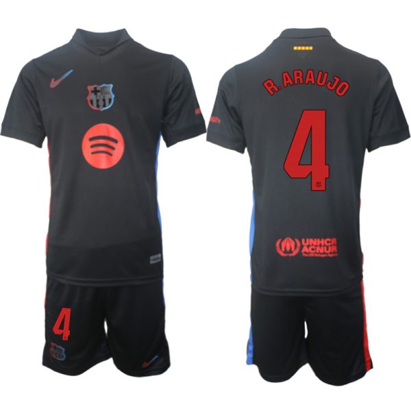 Billiga Fotbollströjor FC Barcelona Bortatröja 2024/25 Ronald Araujo 4 Kortärmad (+ Korta byxor)