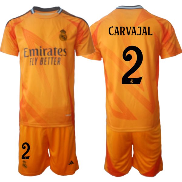 Billiga Fotbollströjor Herr Real Madrid Bortatröja 2024-25 Orange Kortärmad shorts Daniel Carvajal 2