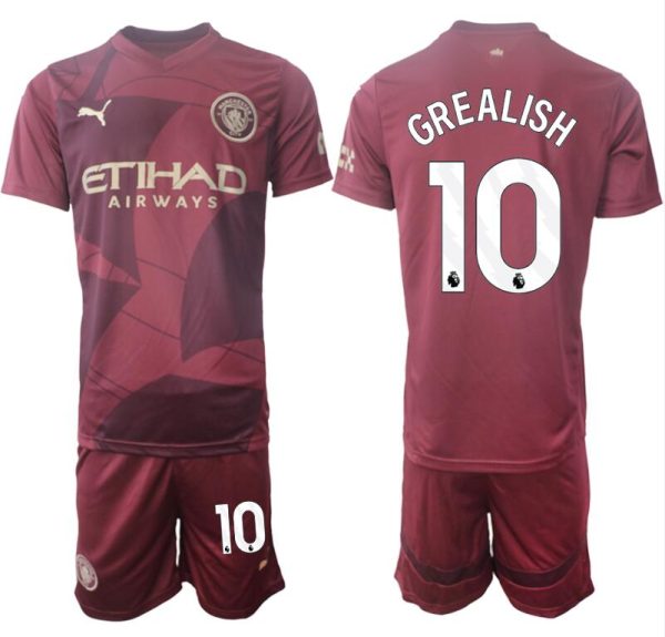 Billiga Fotbollströjor Manchester City fotbollströjor 2024-25 Tredje tröja röd Jack Grealish 10