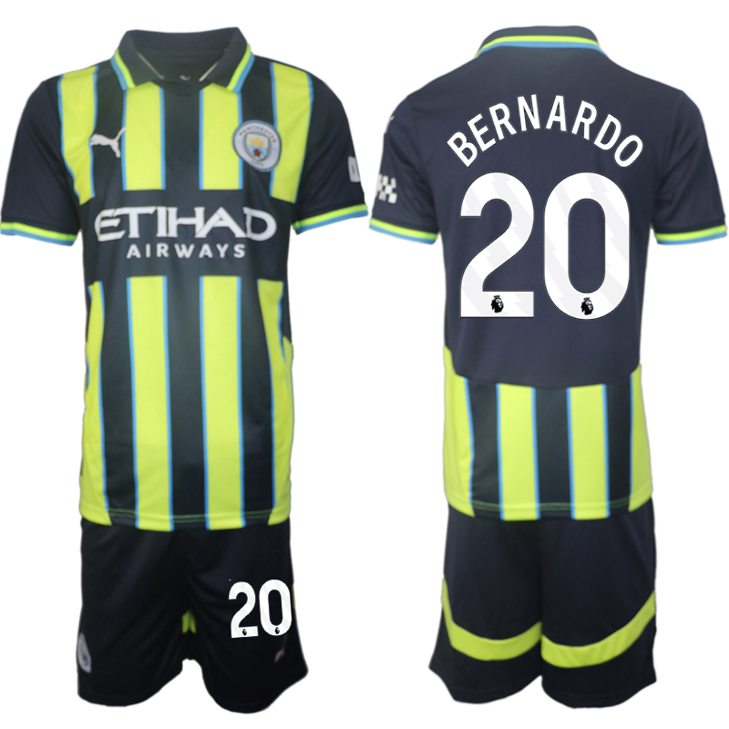 Fotbollskläder Manchester City Bortatröja 2024/25 Bernardo Silva 20 Kortärmad (+ Korta byxor)