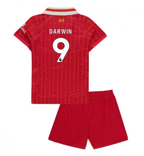 Fotbollsställ Barn Liverpool Hemmatröja 2024/25 röd Kortärmad shorts Darwin Nunez 9