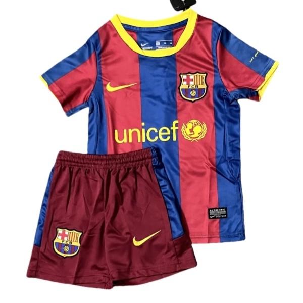 Fotbollströja Billig FC Barcelona Hemmatröja Barn Retro 2010-2011 Kortärmad + Korta byxor