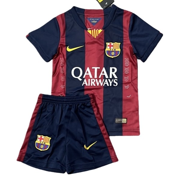 Fotbollströja Billig FC Barcelona Hemmatröja Barn Retro 2014-2015 Kortärmad + Korta byxor