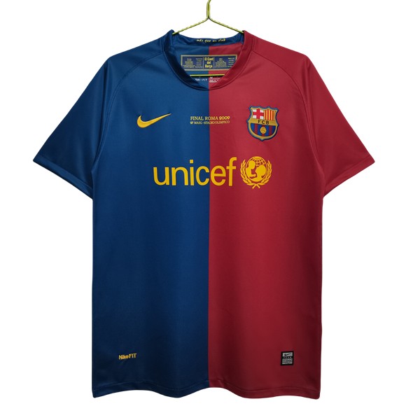 Fotbollströja Billig FC Barcelona Hemmatröja Retro 2008-2009 Kortärmad