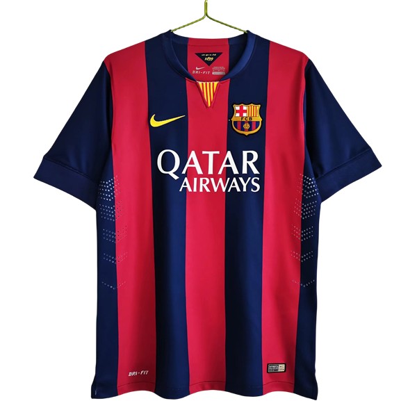 Fotbollströja Billig FC Barcelona Hemmatröja Retro 2014-2015 Kortärmad