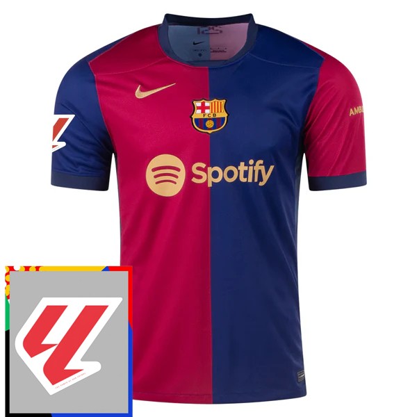 Fotbollströja Billig FC Barcelona Hemmatröja With La Liga Patch 2024/25 Kortärmad