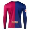 Fotbollströja Billig FC Barcelona Hemmatröja With La Liga Patch 2024/25 Långärmad