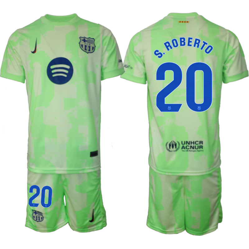 Fotbollströjor Billigt FC Barcelona Tredjetröja 2024/25 fotbollströja set Sergi Roberto 20