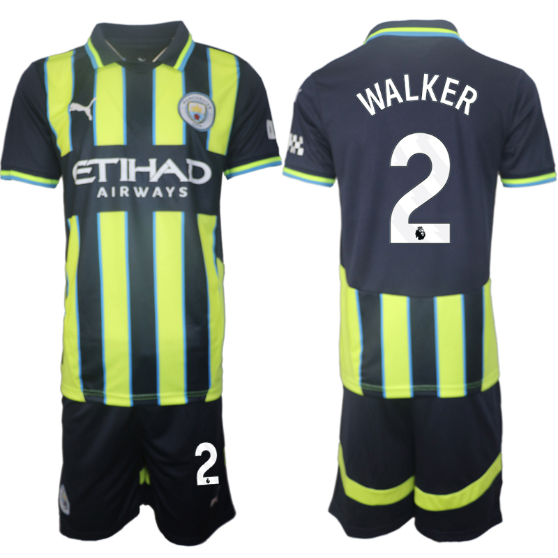 Köpa Manchester City Bortatröja 2024/25 Fotbollströja med namn Kyle Walker 2 fotbollströja set