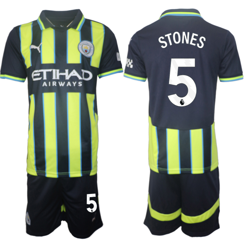 Köpa Manchester City Bortatröja 2024/25 Kortärmad (+ Korta byxor) John Stones 5