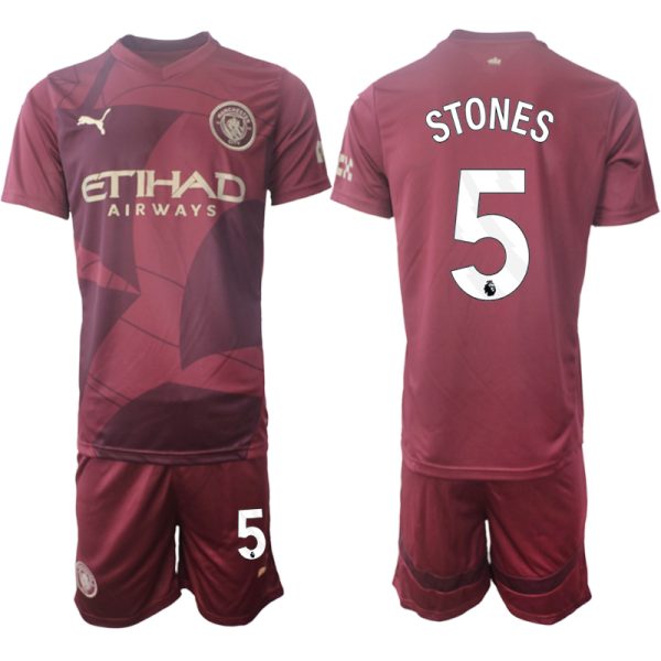 Köpa Manchester City Tredjetröja 2024/25 Kortärmad (+ Korta byxor) John Stones 5