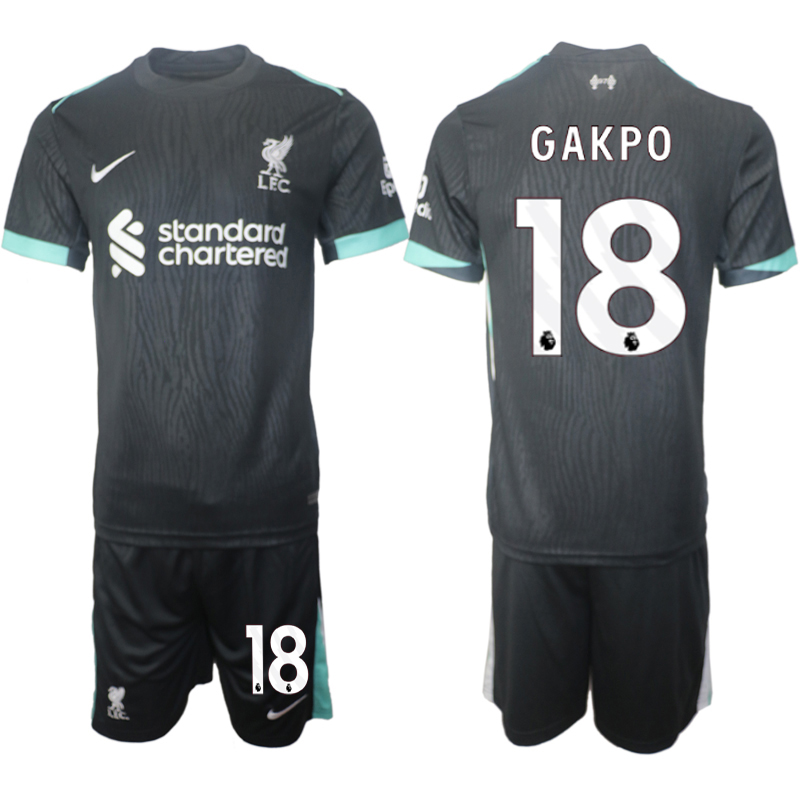 Liverpool Bortatröja 2024/25 fotbollströja set fotbollströjor för män Cody Gakpo 18