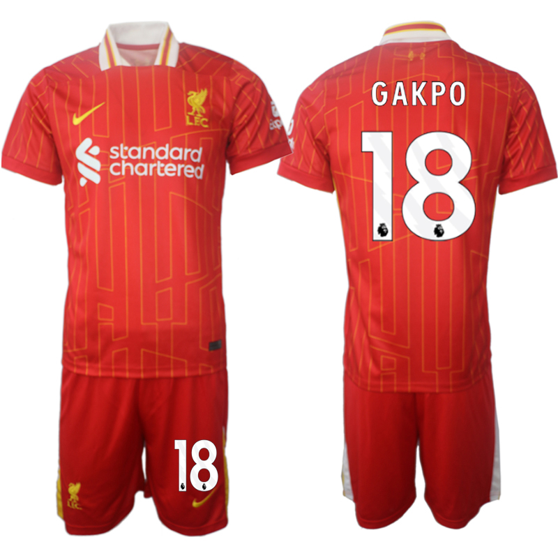 Liverpool Hemmatröja 2024/25 röd Fotbollströjor för Herr Cody Gakpo 18