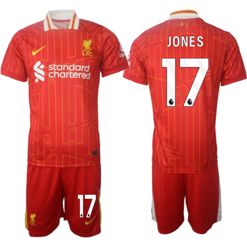 Liverpool Hemmatröja 2024/25 röd Fotbollströjor för Herr Curtis Jones 17