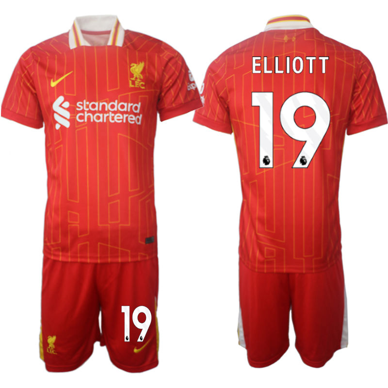 Liverpool röd Hemmatröja 2024/25 fotbollströja set Harvey Elliott 19