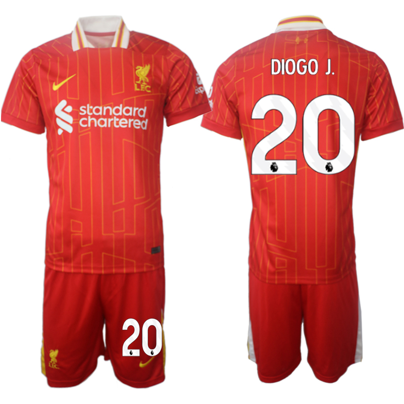 Liverpool röd Hemmatröja 2024/25 fotbollströja set Rdeča Diogo Jota 20