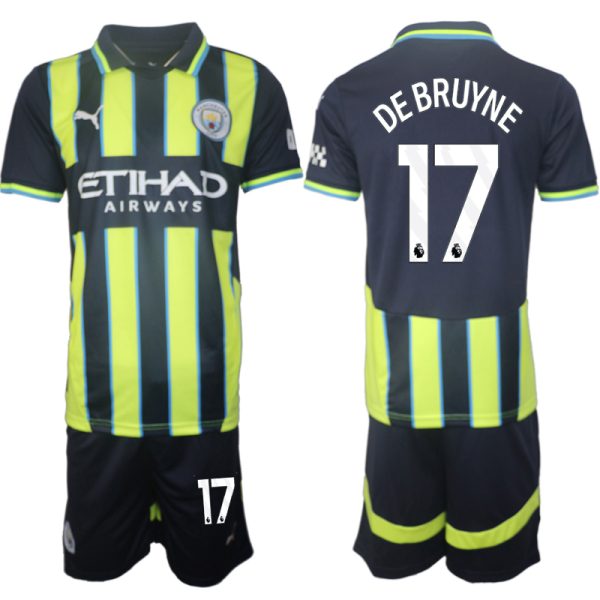 Manchester City Bortatröja 2024/25 Kortärmad shorts Fotbollströjor med tryck Kevin De Bruyne 17