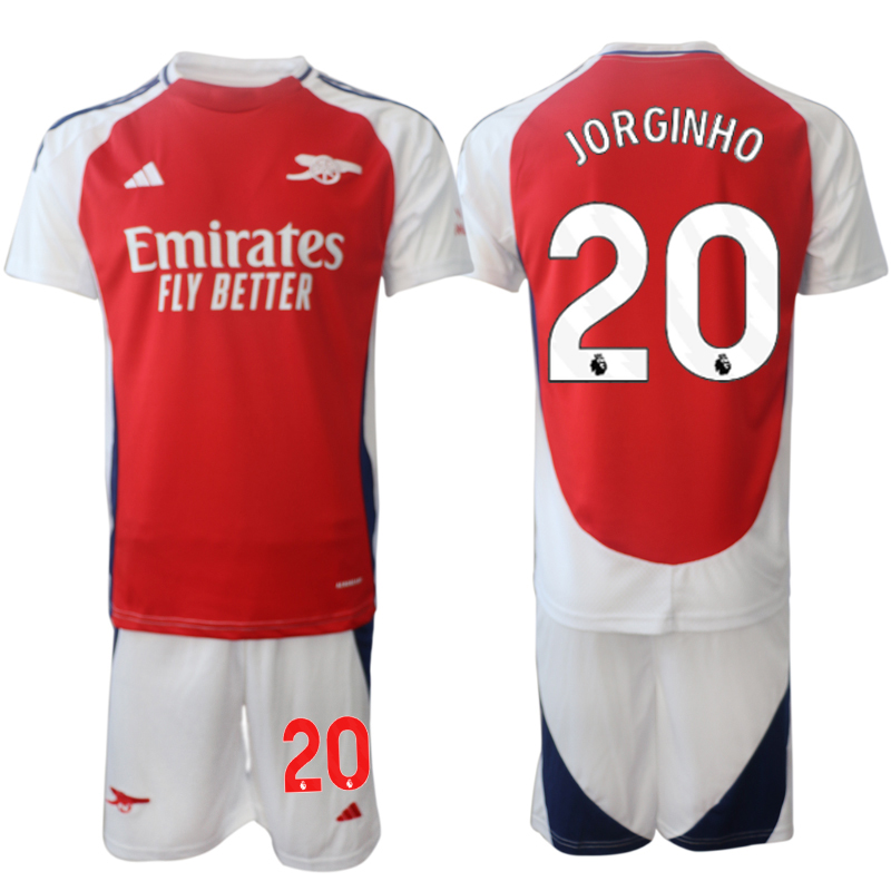 Arsenal Hemmatröja 2024/25 Kortärmad (+ Korta byxor) Fotbollströja med namn Jorginho 20