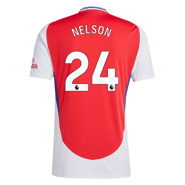 Arsenal Hemmatröja 2024/25 Röd Kortärmad Fotbollströjor med tryck Reiss Nelson 24