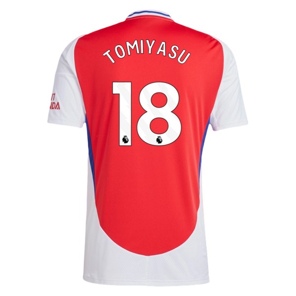 Arsenal Hemmatröja 2024/25 Röd Kortärmad Fotbollströjor med tryck Takehiro Tomiyasu 18