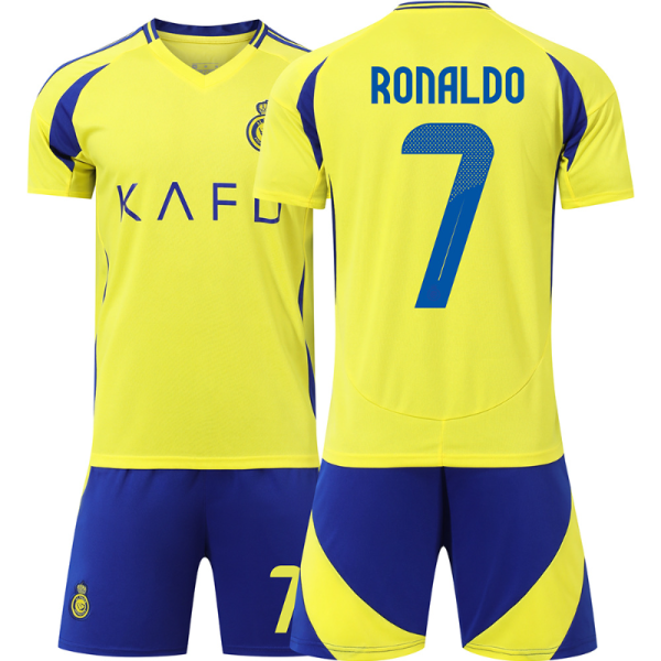 Billiga Fotbollströjor Barn Al Nassr FC Hemmatröja 2024/25 Kortärmad shorts Cristiano Ronaldo 7