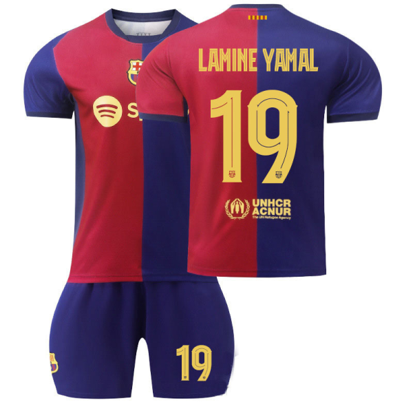 Billiga Fotbollströjor Barn FC Barcelona Hemmatröja 2024/25 fotbollströja set Lamine Yamal 19