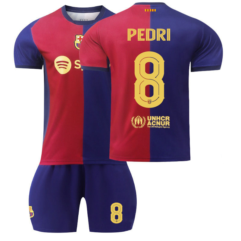 Billiga Fotbollströjor Barn FC Barcelona Hemmatröja 2024/25 fotbollströja set Pedri 8