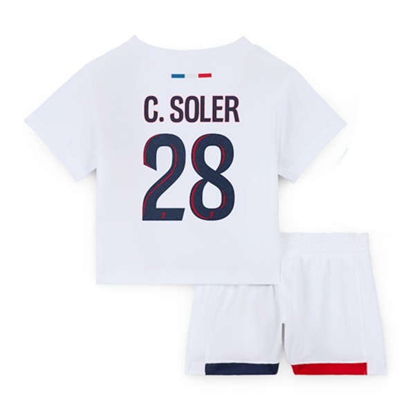 Billiga Fotbollströjor Barn Paris Saint-Germain Bortatröja 2024/25 fotbollströja set Carlos Soler 28