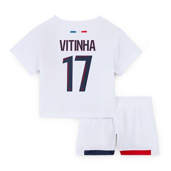 Billiga Fotbollströjor Barn Paris Saint-Germain Bortatröja 2024/25 fotbollströja set Vitinha Ferreira 17