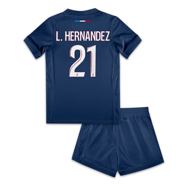 Billiga Fotbollströjor Barn Paris Saint-Germain Hemmatröja 2024/25 fotbollströja set Lucas Hernandez 21