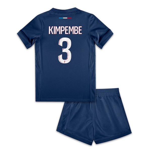 Billiga Fotbollströjor Barn Paris Saint-Germain Hemmatröja 2024/25 fotbollströja set Presnel Kimpembe 3