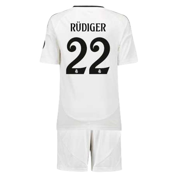 Billiga Fotbollströjor Barn Real Madrid Hemmatröja 2024/25 tröja set Antonio Rudiger 22