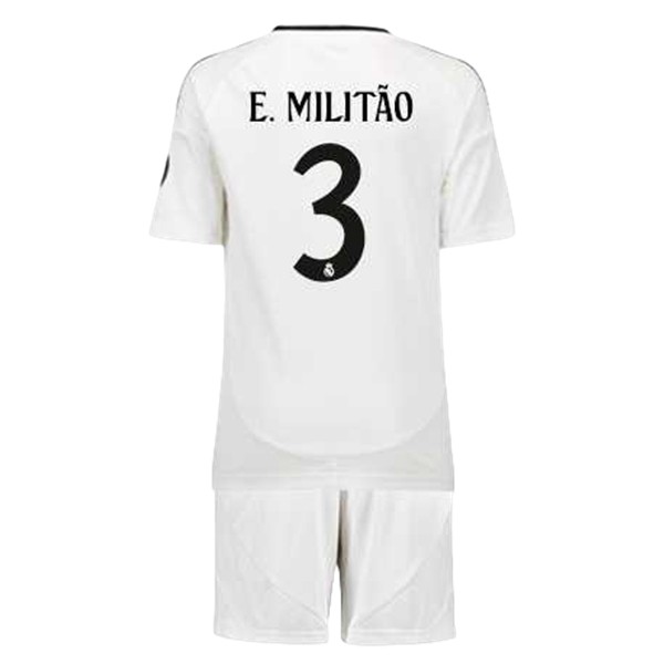 Billiga Fotbollströjor Barn Real Madrid Hemmatröja 2024/25 tröja set Eder Militao 3